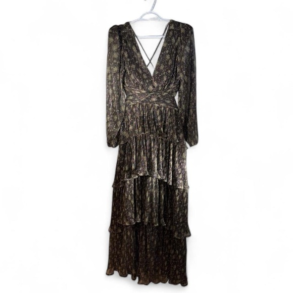 Nwt Astr Black Sheer Floral Maxi Dress - Picture 3 of 10